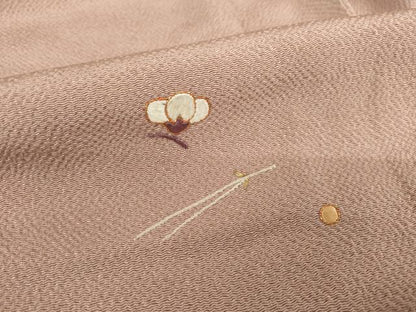 平和屋着物●訪問着　総駒刺繍　吹き寄せ文　金糸　鬼しぼ縮緬　正絹　逸品　AABG4025ck