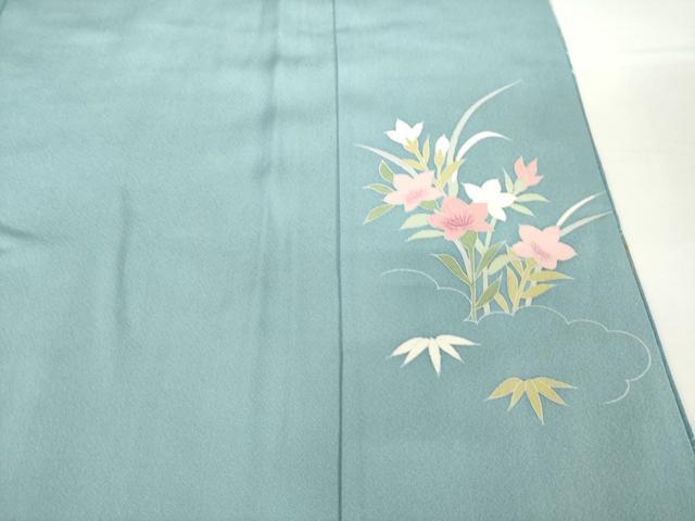 平和屋着物●訪問着　友禅　風景花文　正絹　逸品　AABG4027ck