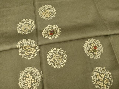 平和屋着物●訪問着　刺繍　花丸文　金彩　ロング丈　正絹　逸品　AABG4028ck