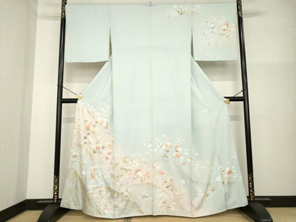 平和屋着物●訪問着　草花文　金彩　やまと誂製　正絹　逸品　AABG4035ck