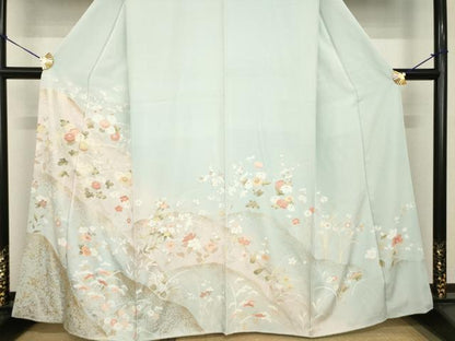 平和屋着物●訪問着　草花文　金彩　やまと誂製　正絹　逸品　AABG4035ck