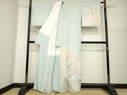 平和屋着物●訪問着　草花文　金彩　やまと誂製　正絹　逸品　AABG4035ck
