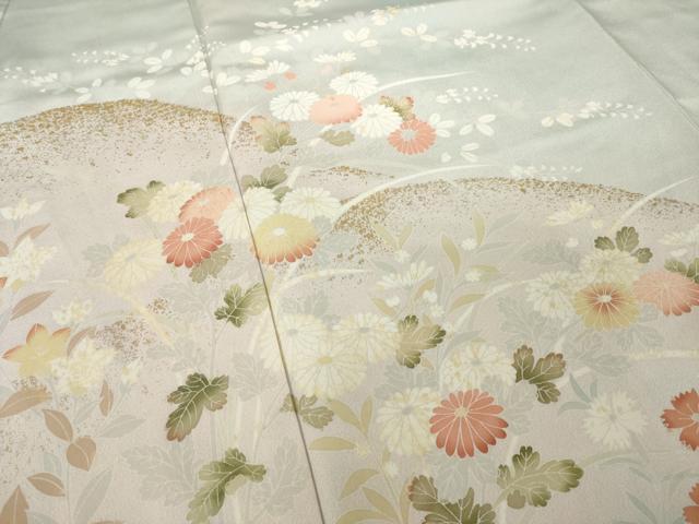 平和屋着物●訪問着　草花文　金彩　やまと誂製　正絹　逸品　AABG4035ck