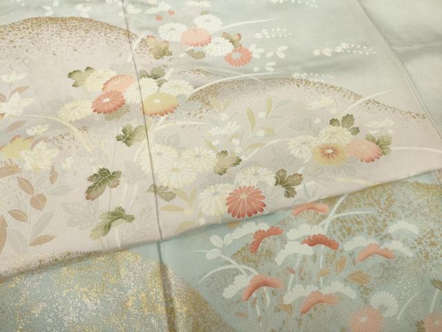 平和屋着物●訪問着　草花文　金彩　やまと誂製　正絹　逸品　AABG4035ck