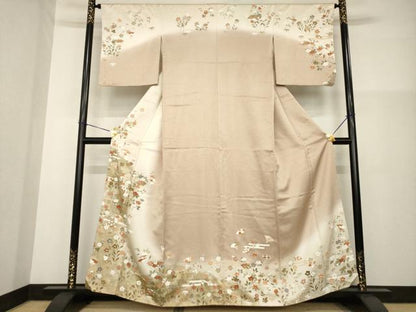 平和屋着物●訪問着　友禅　扇面花文　暈し染め　金彩　ますいわ屋扱い　正絹　逸品　AABG4038ck