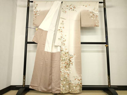 平和屋着物●訪問着　友禅　扇面花文　暈し染め　金彩　ますいわ屋扱い　正絹　逸品　AABG4038ck