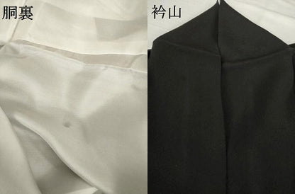 平和屋着物●訪問着　竹屋町刺繍　流水花丸文　黒地　金銀彩　さが美扱い　正絹　逸品　AABG4044ck