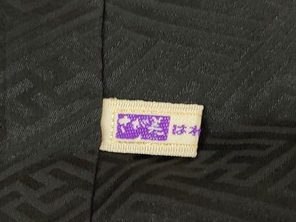 平和屋着物●訪問着　竹屋町刺繍　流水花丸文　黒地　金銀彩　さが美扱い　正絹　逸品　AABG4044ck