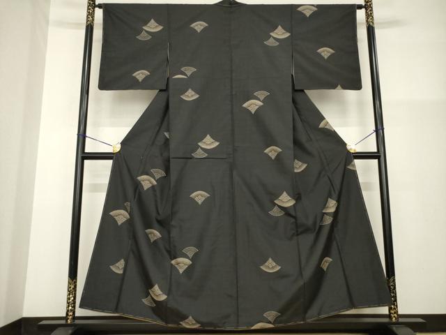平和屋着物●本場大島紬　染大島　青海波　正絹　逸品　未使用　AABG4048ck