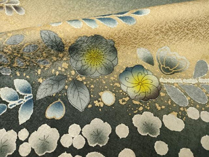 平和屋着物●訪問着　辻が花　舞花文　暈し染め　金彩　正絹　逸品　AABG4051ck
