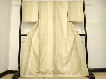 平和屋着物●結城紬　80亀甲　間道　やまと誂製　正絹　逸品　AABG4053ck