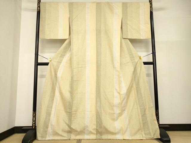 平和屋着物●結城紬　80亀甲　間道　やまと誂製　正絹　逸品　AABG4053ck