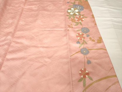 平和屋着物●豪華振袖　駒刺繍　花蝶文　暈し染め　金彩　正絹　逸品　AABG4054ck