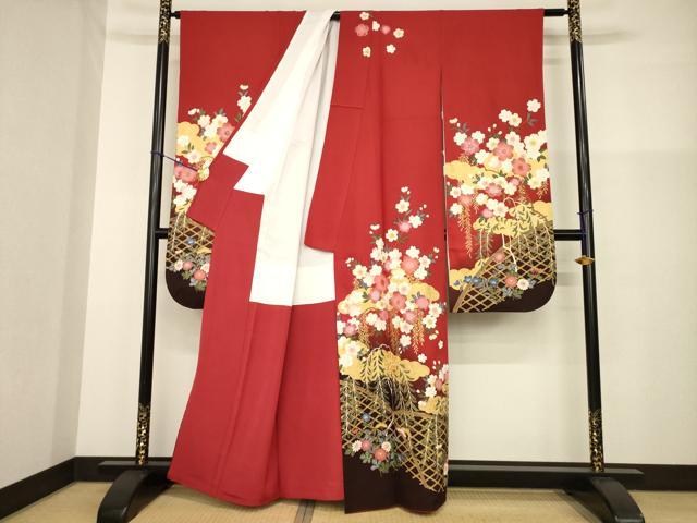 平和屋着物●豪華振袖　吉祥花籬文　暈し染め　正絹　逸品　AABG4055ck