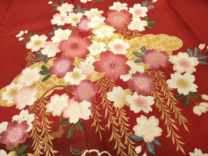 平和屋着物●豪華振袖　吉祥花籬文　暈し染め　正絹　逸品　AABG4055ck