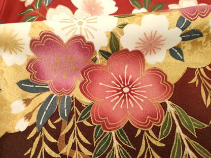 平和屋着物●豪華振袖　吉祥花籬文　暈し染め　正絹　逸品　AABG4055ck