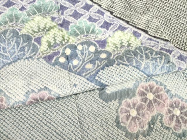 平和屋着物●名門　藤娘きぬたや・総絞り　訪問着　遠山松文　正絹　逸品　AABG4062ck