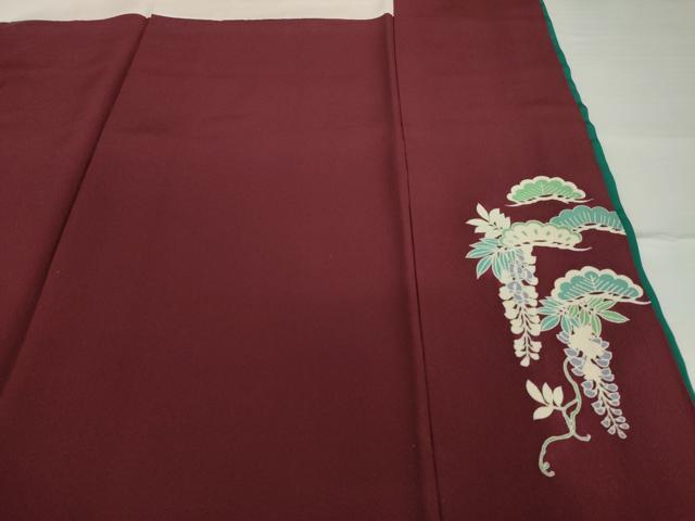 平和屋着物●豪華振袖　駒刺繍　御所車女人花文　暈し染め　金彩　正絹　逸品　AABG4064ck