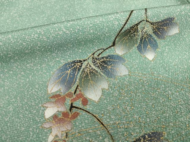 平和屋着物●訪問着　枝葉文　暈し染め　正絹　逸品　AABG4065ck