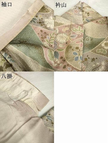 平和屋着物●上質な小紋　辻が花　流水花文　金彩　正絹　逸品　AABG4068ck