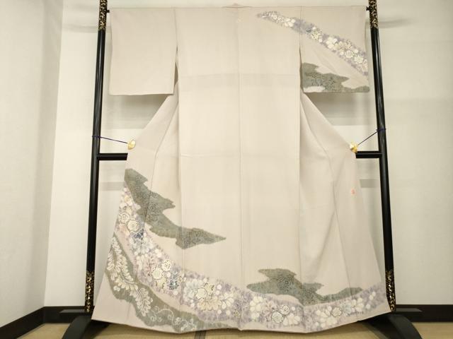 平和屋着物●十日町　名門　滝泰謹製　訪問着　辻が花　絞り　正絹　逸品　AABG4071ck