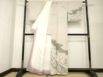 平和屋着物●十日町　名門　滝泰謹製　訪問着　辻が花　絞り　正絹　逸品　AABG4071ck