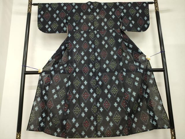 平和屋着物●久留米絣　単衣　綿　逸品　AABG4074ck