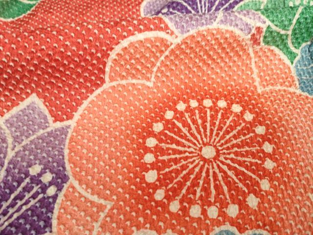 平和屋着物●名門　藤娘きぬたや・総絞り　振袖　舞花文　正絹　逸品　AABG4080ck