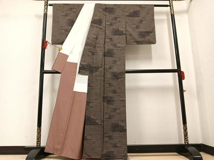 平和屋着物●本場大島紬　カタス7マルキ　人物文　正絹　逸品　未使用　AABG4086ph