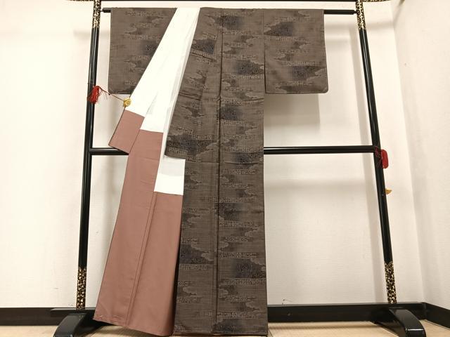 平和屋着物●本場大島紬　カタス7マルキ　人物文　正絹　逸品　未使用　AABG4086ph