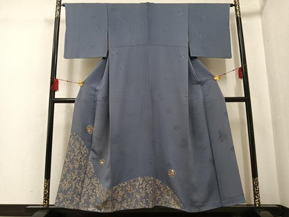 平和屋着物●友禅作家の巨匠　浅井青仁　訪問着　草花文　正絹　逸品　AABG4092ph