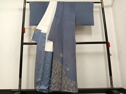 平和屋着物●友禅作家の巨匠　浅井青仁　訪問着　草花文　正絹　逸品　AABG4092ph