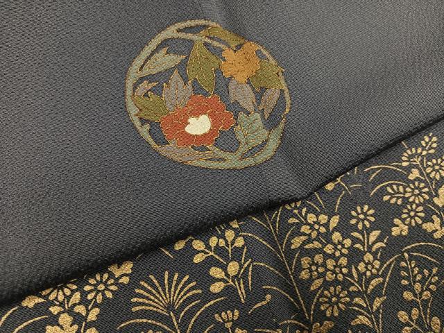平和屋着物●友禅作家の巨匠　浅井青仁　訪問着　草花文　正絹　逸品　AABG4092ph