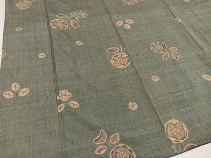 平和屋着物●上質な小紋　紬地　絞り　辻が花　正絹　逸品　AABG4094ph