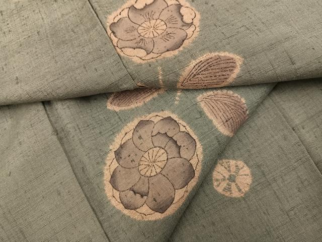 平和屋着物●上質な小紋　紬地　絞り　辻が花　正絹　逸品　AABG4094ph