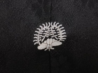 平和屋着物●訪問着　夜桜　黒地　金彩　正絹　逸品　AABG4095ph