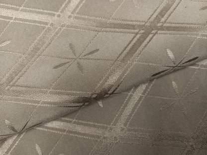 平和屋着物●上質な色無地　花菱地紋　茶鼠色　正絹　逸品　AABG4101ph