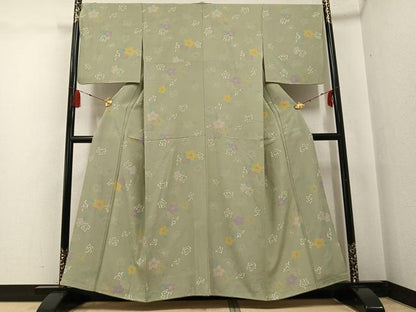 平和屋着物●上質な小紋　舞花文　正絹　逸品　AABG4102ph