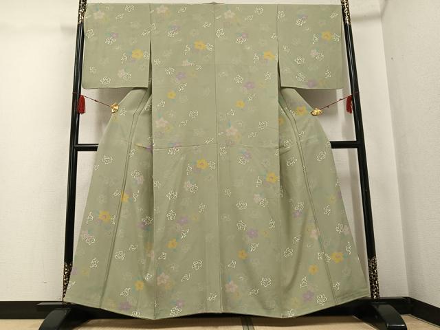 平和屋着物●上質な小紋　舞花文　正絹　逸品　AABG4102ph