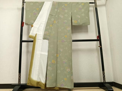 平和屋着物●上質な小紋　舞花文　正絹　逸品　AABG4102ph