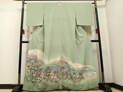 平和屋着物●本加賀友禅作家　村田理栄　色留袖　風景草花文　暈し染め　正絹　逸品　AABG4105ph