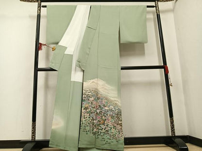 平和屋着物●本加賀友禅作家　村田理栄　色留袖　風景草花文　暈し染め　正絹　逸品　AABG4105ph