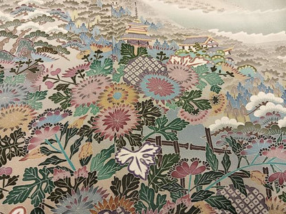 平和屋着物●本加賀友禅作家　村田理栄　色留袖　風景草花文　暈し染め　正絹　逸品　AABG4105ph