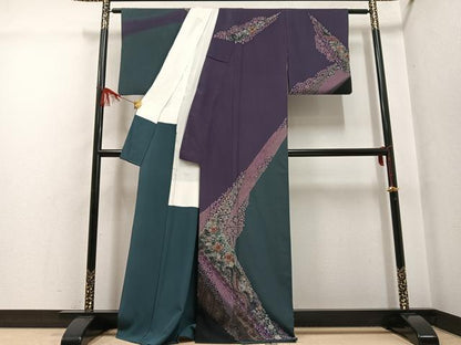 平和屋着物●訪問着　辻が花　金彩　正絹　逸品　AABG4108ph