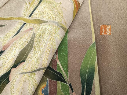 平和屋着物●高橋礼子　訪問着　想染　薄文　鬼しぼ縮緬　仮絵羽　正絹　逸品　未使用　AABG4113ph