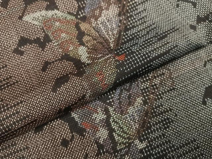 平和屋着物●本場大島紬　カタス9マルキ　花蝶縞文　正絹　逸品　AABG4114ph