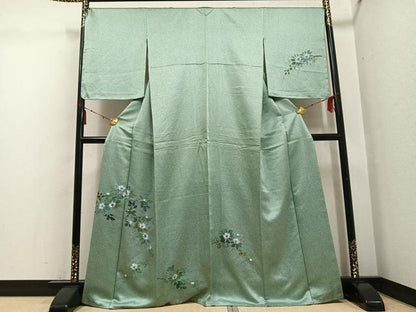 平和屋着物●訪問着　手描き　枝花文　正絹　逸品　未使用　AABG4118ph