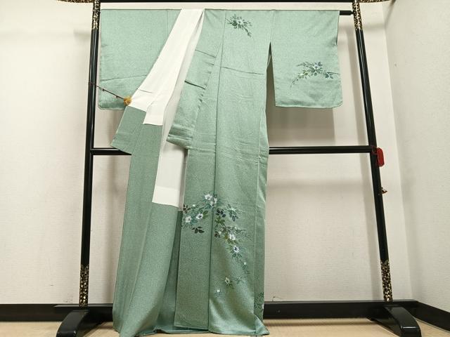 平和屋着物●訪問着　手描き　枝花文　正絹　逸品　未使用　AABG4118ph