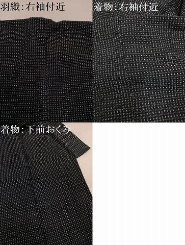 平和屋着物●男性　久留米絣　アンサンブル　綿　逸品　AABG4121ph