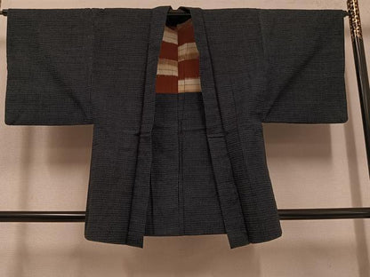 平和屋着物●男性　久留米絣　アンサンブル　綿　逸品　AABG4121ph